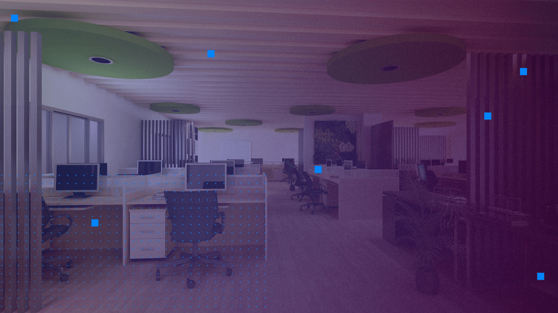 empty office with purple overlay